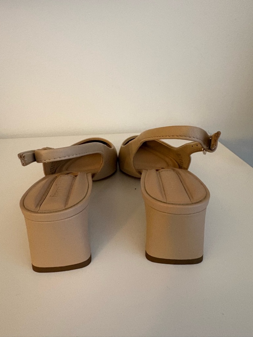 Franco Sarto Beige Pointed Slingback Block Heels - Picture 3 of 3